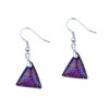 Purple Triangular Dichroic Glass Earrings