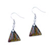 Tan Triangular Dichroic Glass Earrings