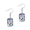 Silver Foil  Flower  Dichroic Glass  Earrings 