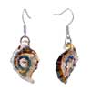 Earrings - Pale Blue Conch Murano Glass Dangle Earrings