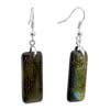 Rectangle With Yellow Pattern Murano Glass Dangle Earrings