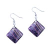 Purple Stripe Dichroic Glass Earrings