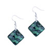 Green Fused Dichroic Glass Earrings