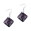 Pink Fused Dichroic Glass Earrings