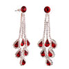 Red January Birthstone Crystal Chandelier Dangle Earrings