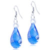 Blue Helix Pattern Earrings