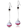Red And Silver Ball Earrings
