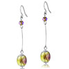 Gold Foil Pink Spots Ball Earrings