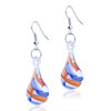 Red And Blue Helix Pattern Earrings