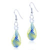 Blue And Yellow Helix Pattern Earrings