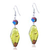 Gold Foil Dark Red Speckle Translucent Earrings