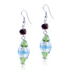 Pale Green Silver And Pale Blue Stripes Earrings