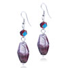 Silver Foil Pink And Purple Translucent Earrings