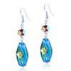 Silver Foil Golden And Blue Translucent Earrings