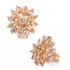 November Birthstone Citrine Topaz Crystal Snowflake Christmas Jewelry Earr...