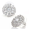 April Birthstone Clear Crystal Snowflake Floral Stud Christmas Jewelry Ear...