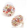 Colorful Crystal Golden Snowflake Floral Stud Christmas Jewelry Earrings