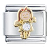 April Birthstone Cute Girl Italian Charm