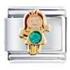  May   Birthstone  Cute Girl Italian Charm