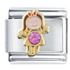July Birthstone Cute Girl Italian Charm