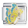 Yellow And Turquoise Wing  Butterfly  Italian Charm