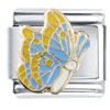 Yellow And Blue Wing Butterfly Italian Charm