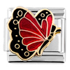 Deep Red Butterfly Italian Charm