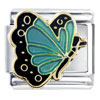 Deep Green  Butterfly  Italian Charm
