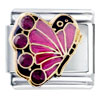 February Birthstone Butterfly Italian Charm