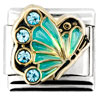 March Birthstone Butterfly Italian Charm