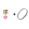 Archie And Veronica Heart Combination Italian Charm Bracelet