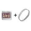 Ruby  Love   Italian   Charm  Bracelet