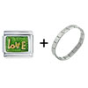 Gold Plated  Love   Italian   Charm  Bracelet