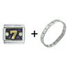 Number 7 Purple Italian Charm Bracelet
