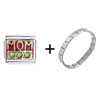 Mom  Red &amp; Green Combination Italian  Charm  Bracelet