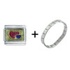  Hearts  Green Combination Italian Charm Bracelet