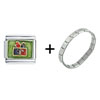 Gift Green  Italian   Charm  Bracelet
