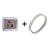 Gift Pink  Italian   Charm  Bracelet