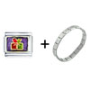 Red And Green  Present  Gift  Italian   Charm  Bracelet