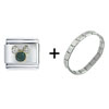 Micky Green &amp; Clear Italian Charm Bracelet