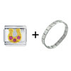 Gold Tone Purple  Rhinestone  Horseshoe Italian Charm Bracelet