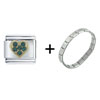 May  Emerald  Color Birthstone Heart Italian Charm Bracelet  ... 