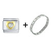 Gold Tone  Heart  April Diamond Color  Rhinestone  Italian Charm  ... 