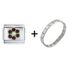 January  Garnet  Color Birthstone Flower Italian Charm Bracelet  ... 