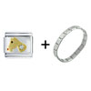  Gold  Plated  Dog  With Stud Italian Charm Bracelet