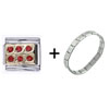 January Garnet Color  Birthstone  Italian Charm  Bracelets   ... 