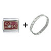 Rhinestone  Love Italian Charm Bracelet