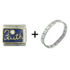  Rhinestone  Faith Italian Charm Bracelet