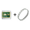  Rhinestone  Hope Italian Charm  Bracelet 