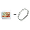 Rhinestone Usa Flag Combination  Italian   Charm  Bracelet